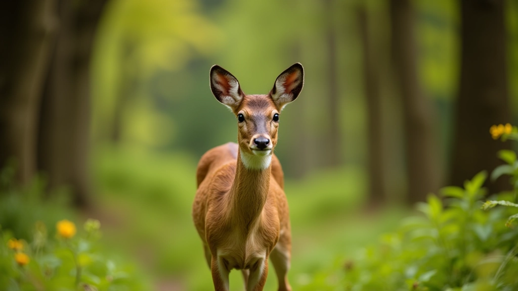 Wild deer in natural woodland environment at Curraghmore estate