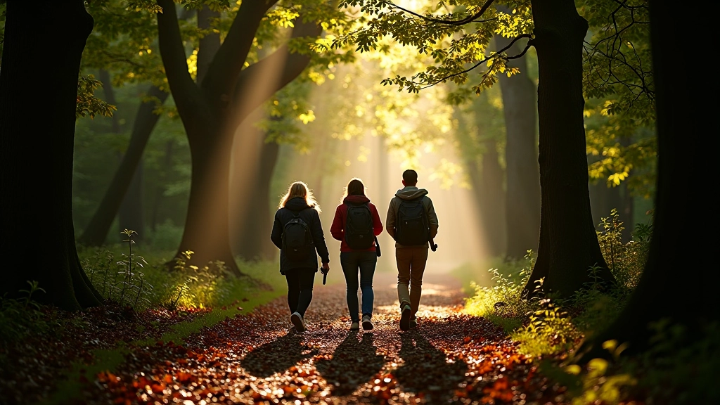 Guided woodland walk through mature oak trees